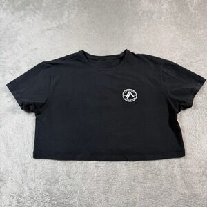 Alphalete Athletics Cropped Shirt‎ Women Small Black Short Sleeve Workout Gym